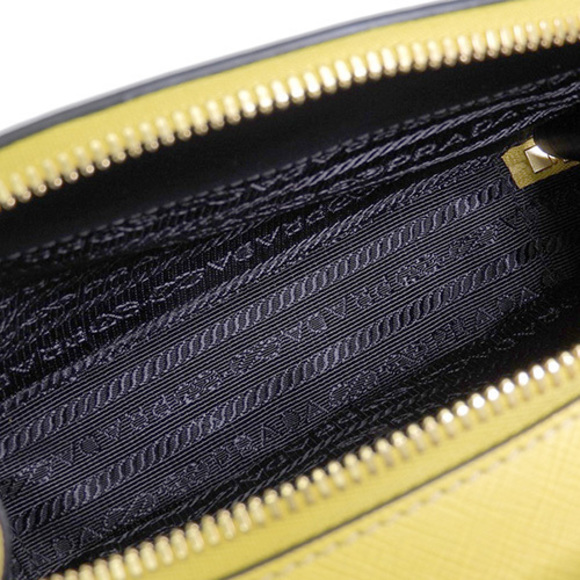 Prada Odette Saffiano Leather Handbag Yellow - Picture 7 of 8